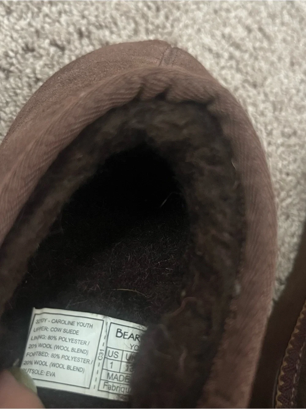 Bearpaw Girls’ Slip-On Suede Moccasin Slippers in Dark Brown
